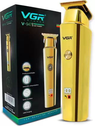 VGR V-947 Professional Trimmer 500 min Runtime 3 Length Settings  (Gold)