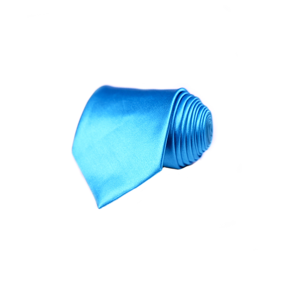 Satin Skyblue Solid Neck Tie