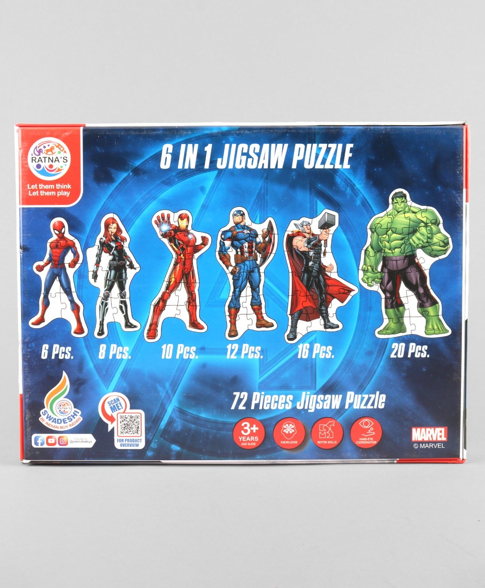 Avengers 6 in 1 Jigsaw Puzzle- 72 Pieces