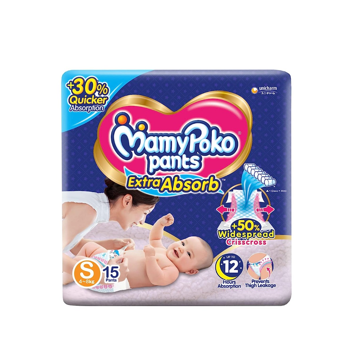 Mamy Poko Pants Extra absorb Small 4-8 kg, 15 pants