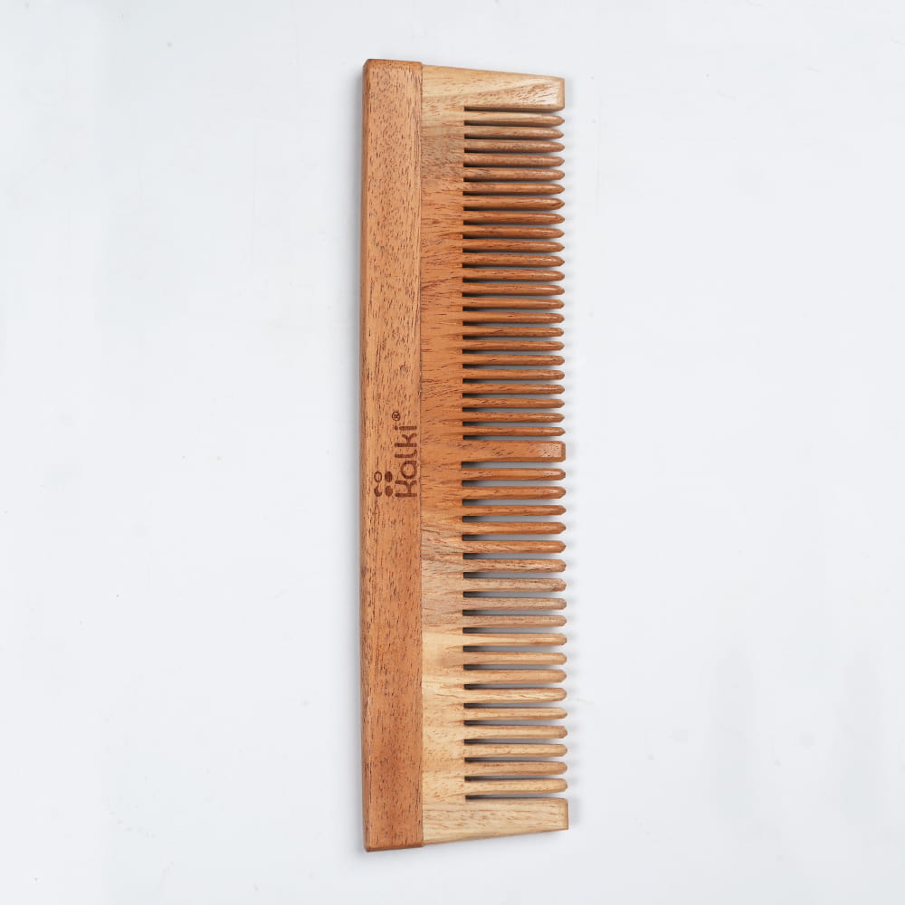 Kalki Handmade Neem Wooden Twin Comb