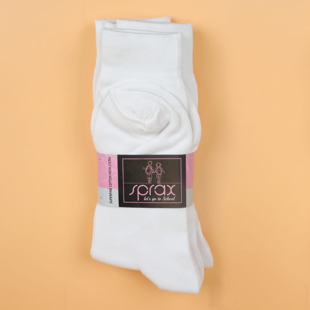 Sprax Premium Superfine Cotton With Lycra Socks For Student 15+ years (Pack of 3)