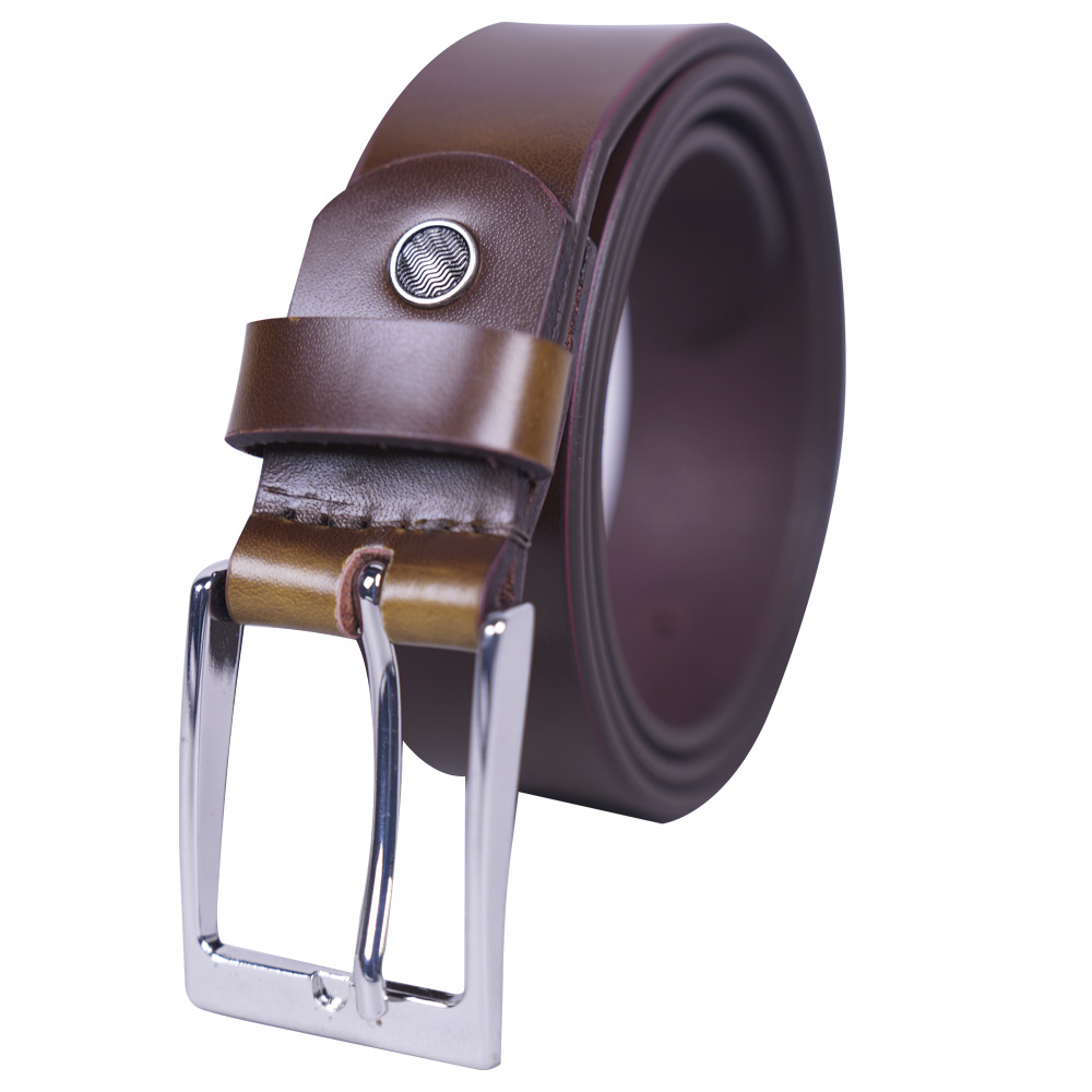 Jase Mens Brown Buckle Leather 35mm Belt