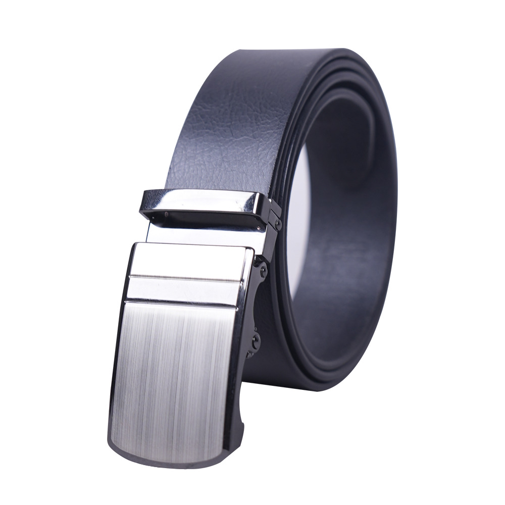 GL Mens Black Auto Grip Lock Real Leather Belt