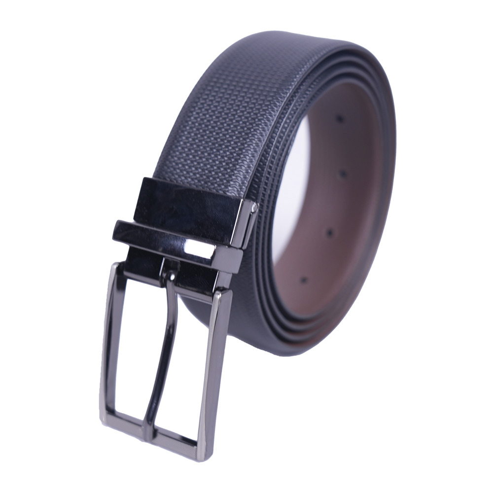 GL Mens Double Side Usage Black & Brown Buckle Leather Belt