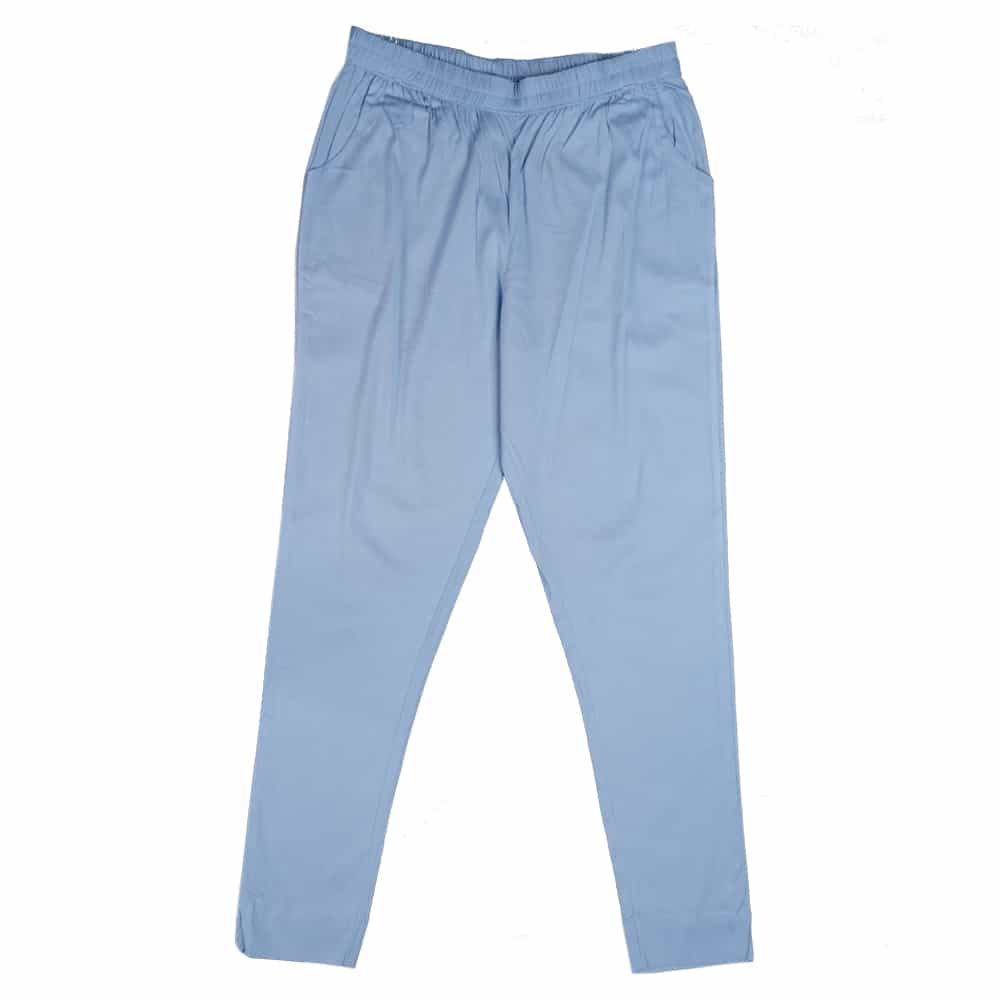 Stylish Womens Light Blue Color Rayon Cigarette Pant | Trousers for Women