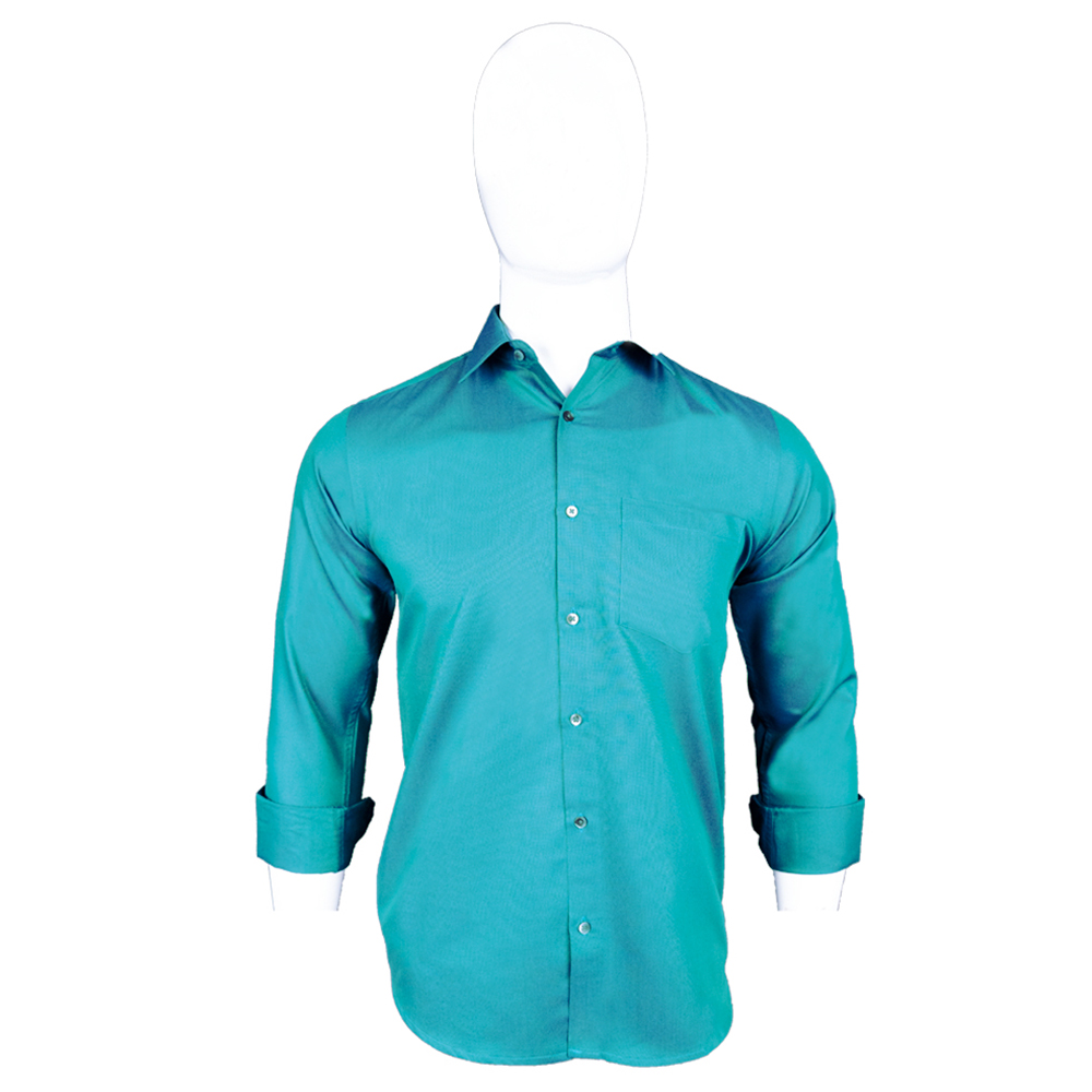 Jase Men's Green Full Sleeve Spread Collar Cotton Formal Shirt