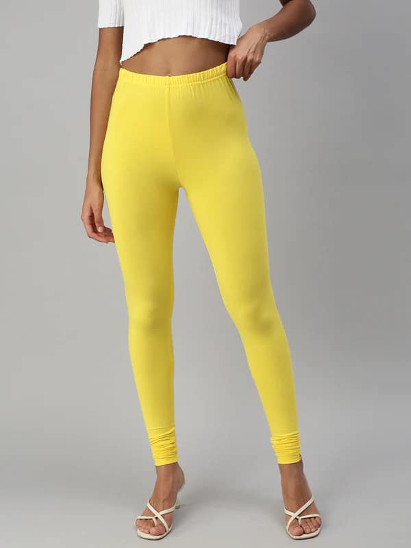 Womens Lemon Yellow Colour Prisma Leggings