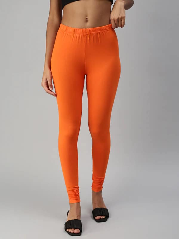 Womens Orange Colour Prisma Leggings