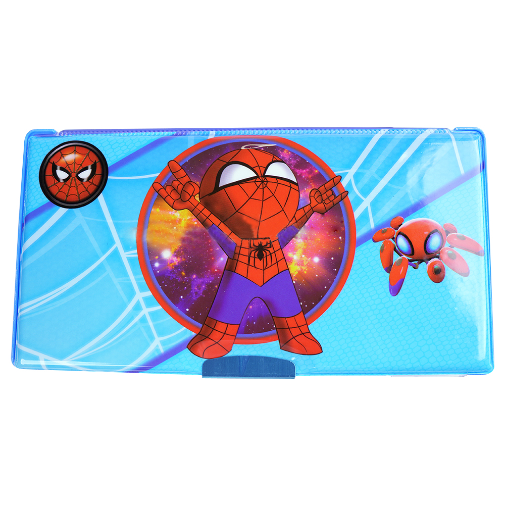 Spiderman Skyblue two side open pencil box for kids