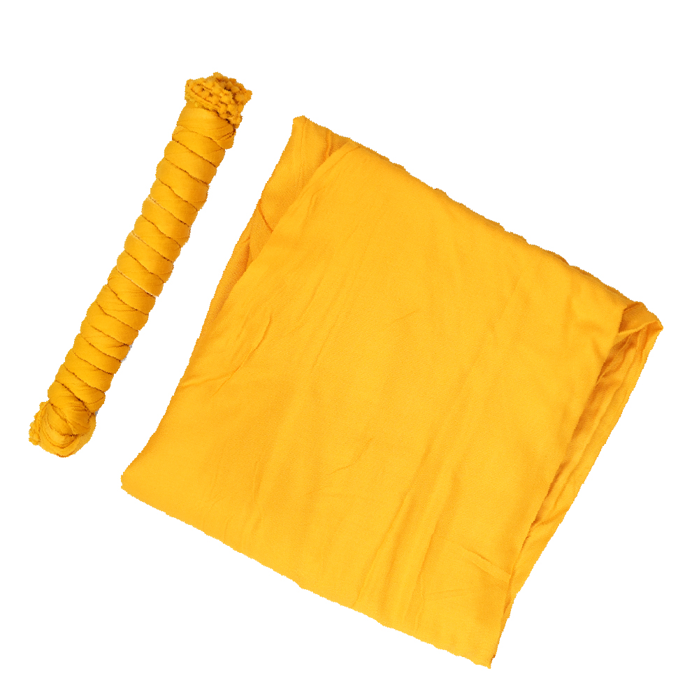 Women's Cotton Yellow Solid Patiyala Pants and Shawl