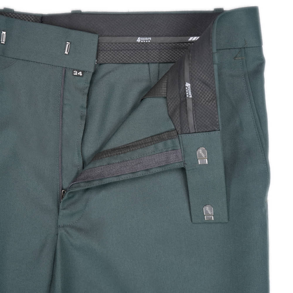 Mens 4Square Green Shade Terry Cotton Formal Trouser