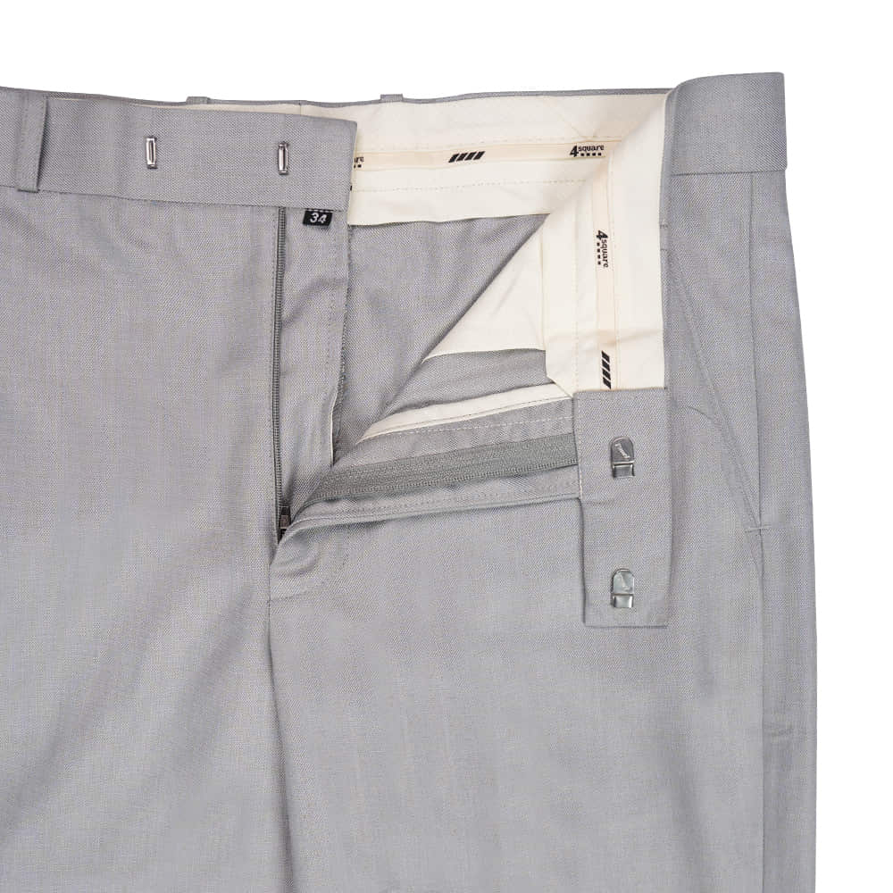 Mens 4Square Grey Terry Cotton Formal Trouser