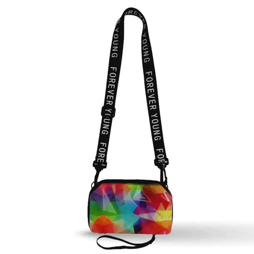 Multicolor 3D Cross Sling Cosmetic Bag Box For Girls with Detachable Shoulder Strap