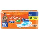 Whisper Choice Ultra XL Sanitary Pads (18 pads + 2 Pads Free)