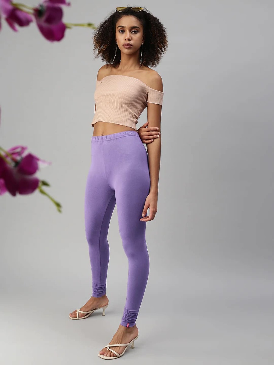 Womens Dark Lavender Colour Prisma Leggings