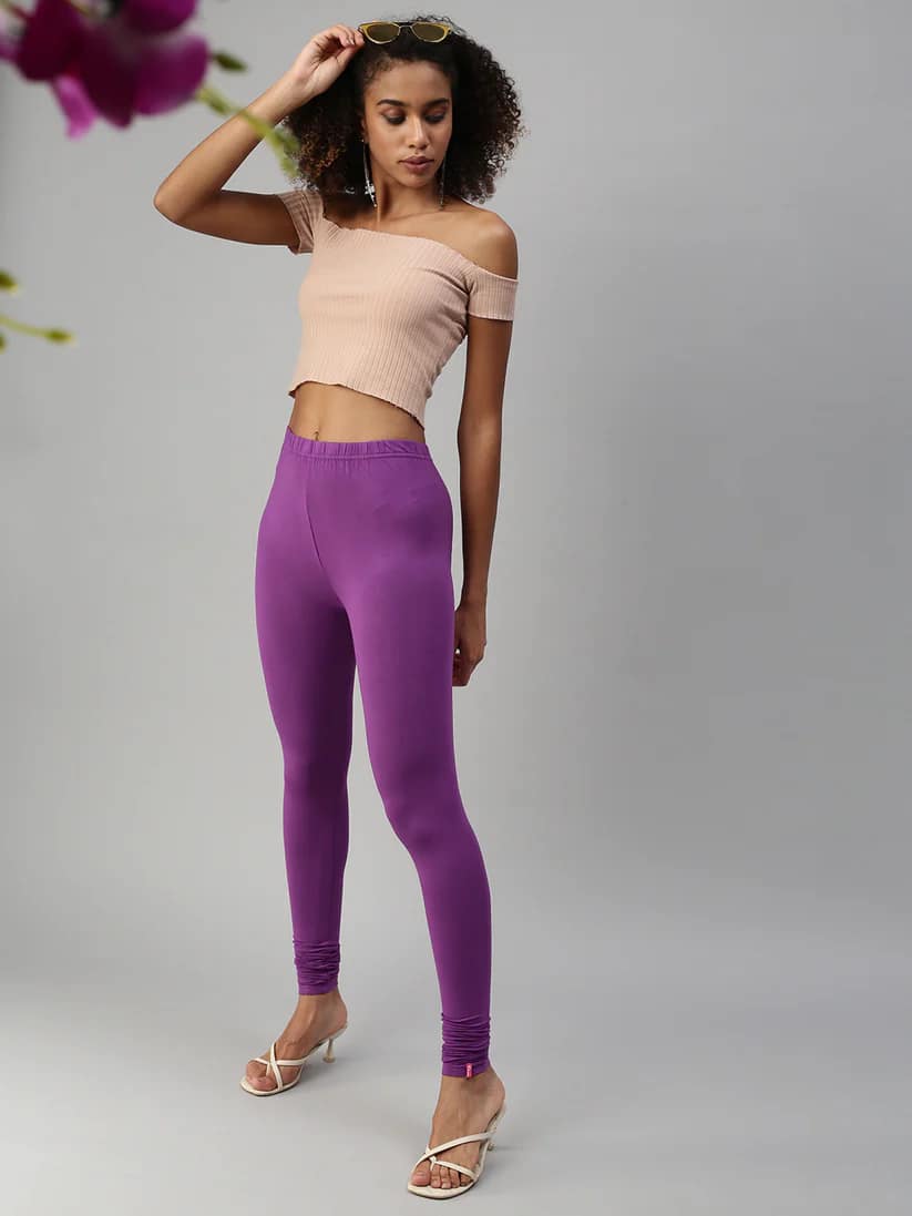 Womens Violet Colour Prisma Leggings
