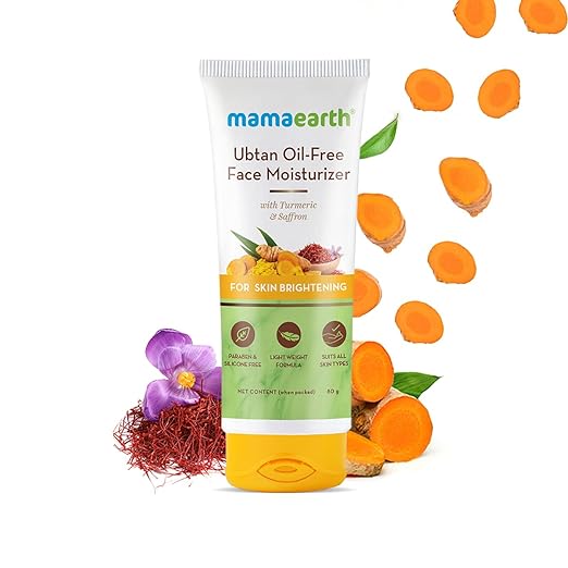 Mamaearth Ubtan Oil Free Face Moisturizer with Turmeric & Saffron 80g
