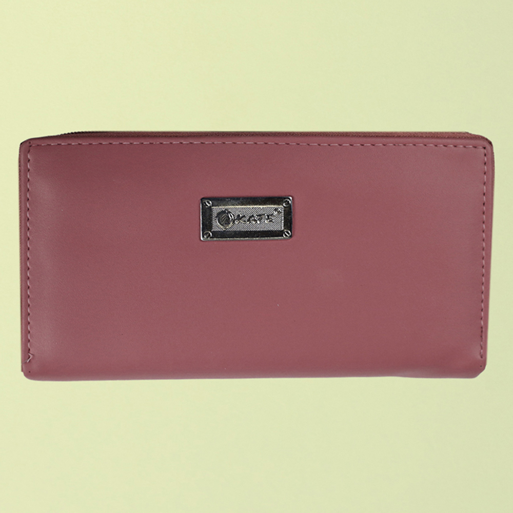  Women's Solid Bifold Fashion Finery Wallet-Pastel Pink