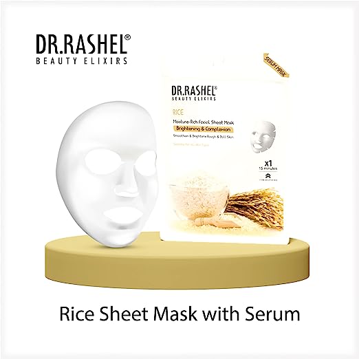 Dr.Rashel Rice Moisture Rich  Face Sheet Mask With Serum (Pack of 6)