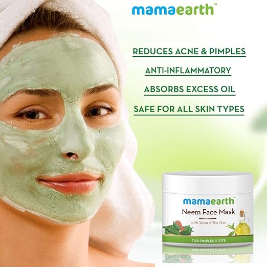 Mamaearth Neem Face Mask with Neem and Tea Tree for Pimples and Zits, 100 ml