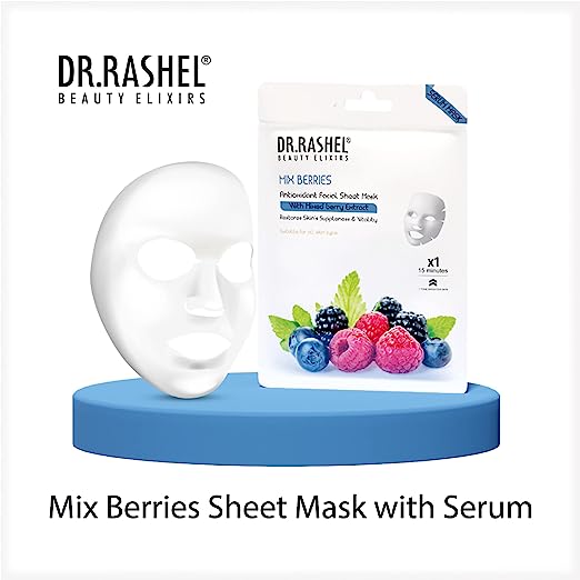 Dr.Rashel Mix Berries Face Sheet Mask With Serum For Women and Men (Pack of 6)
