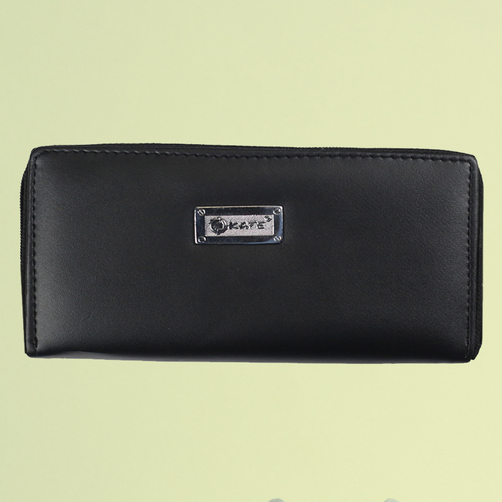  Women's Solid Bifold Fashion Finery Wallet-Black
