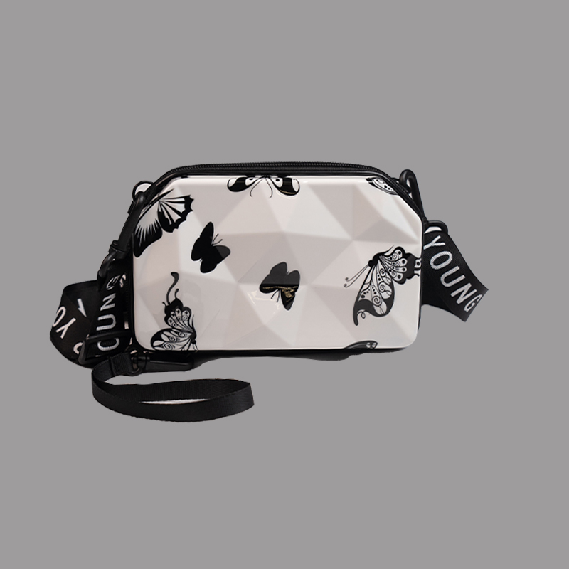 Cross body Bag Diamond Design Cute Butterfly Print Box Sling Bag for Girls