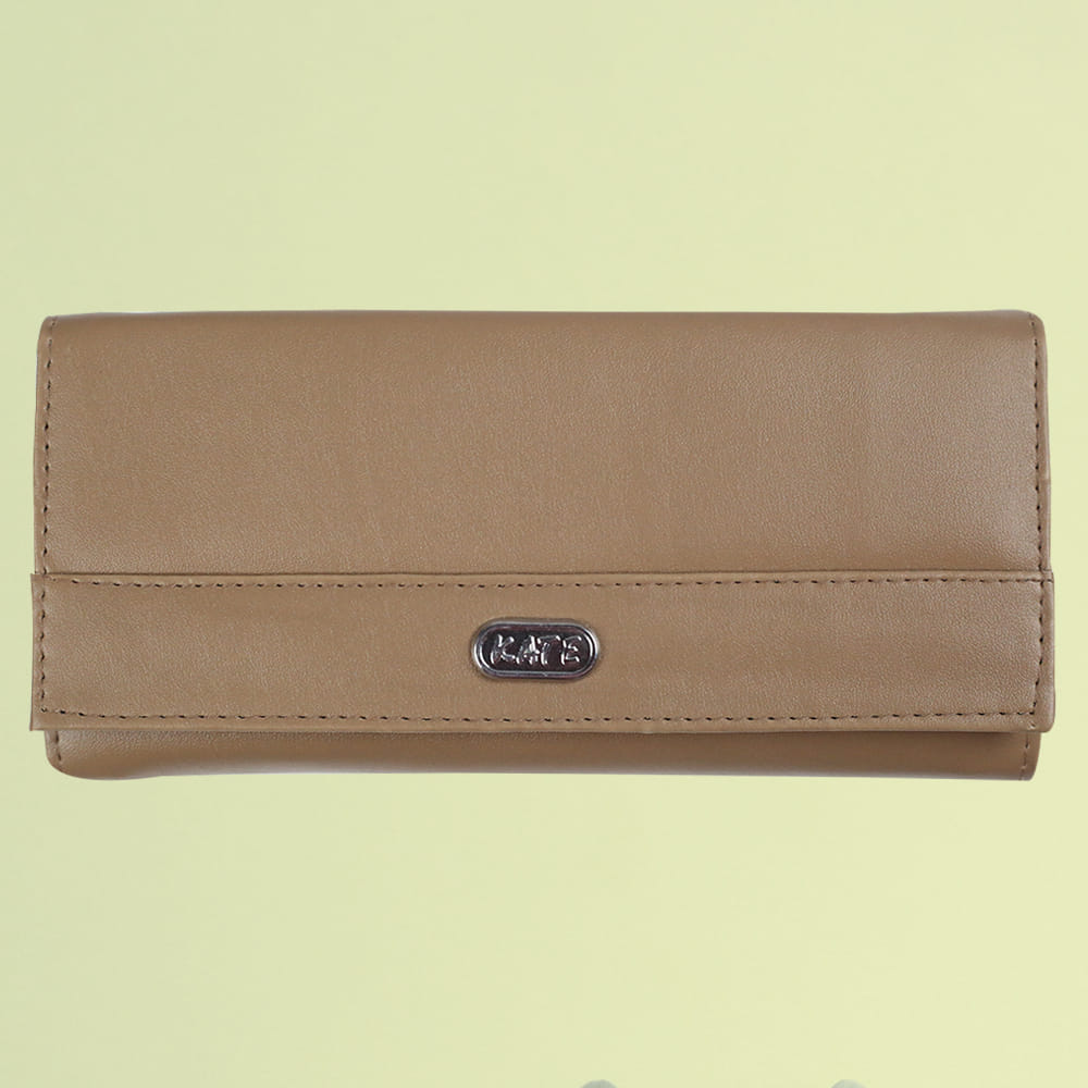 Womens Trendy Leather Wallet-Beige
