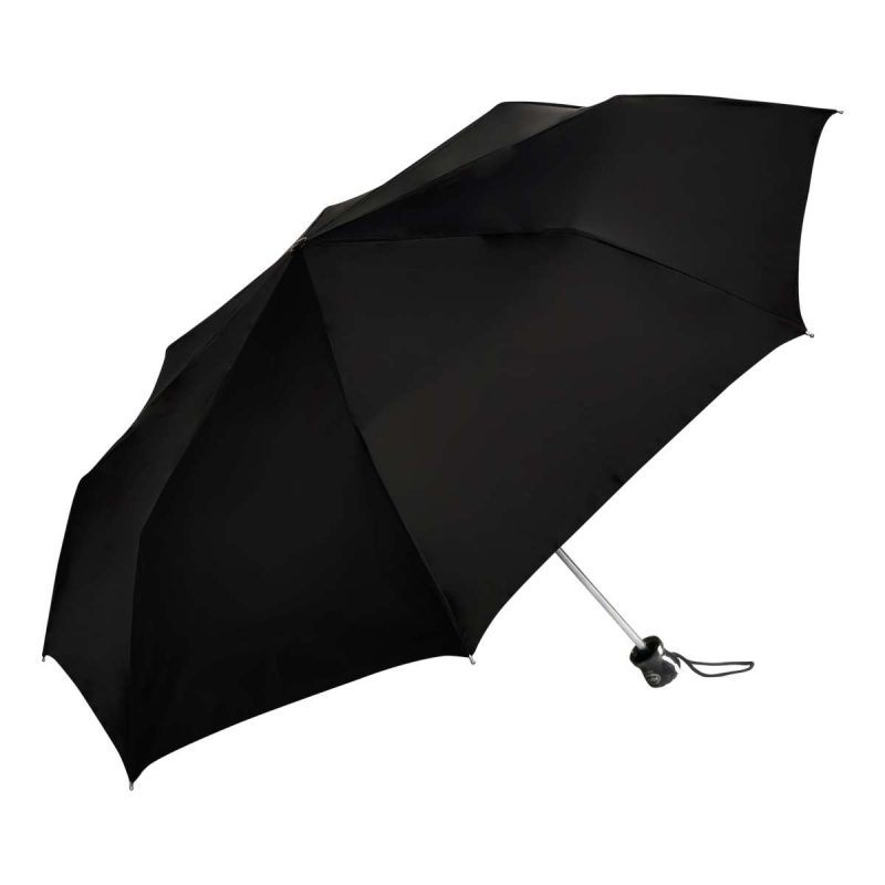 Popy 3 Fold 545mm U.V Block Silver Coating Black Umbrella