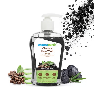 Mamaearth Charcoal Face Wash with Activated Charcoal and Coffee for Oil Control - 250ml Pollution Defense Formula | Controls Excess Oil