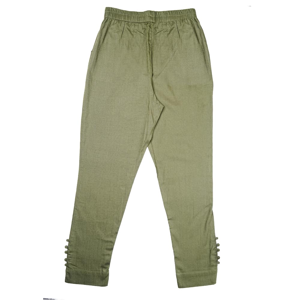 Stylish Womens Dark Forest Green Color Rayon Cigarette Pant | Trousers for Women
