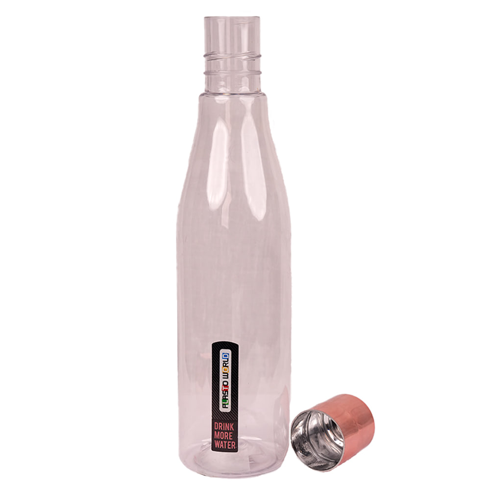 Cola Shape Transparent Plastic Water Bottle 1000ml (Pack of 3)