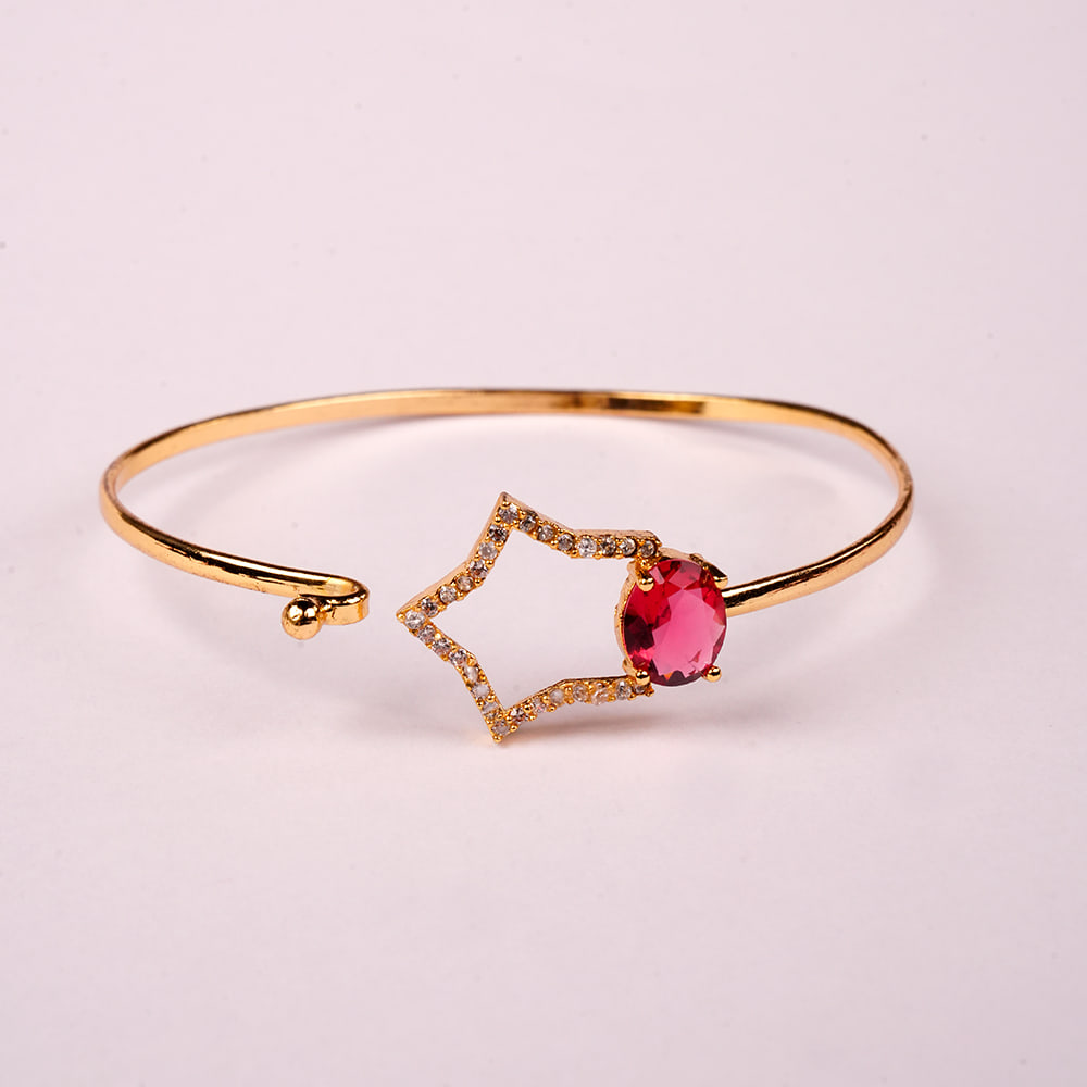 Crystal Gold Plated Cuff Bracelet