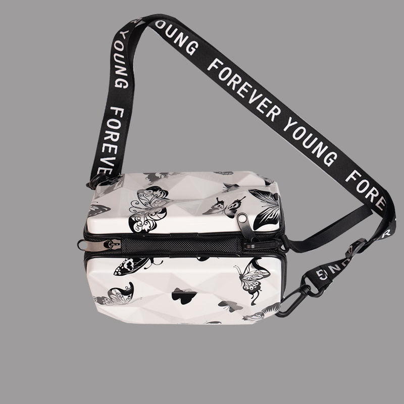 Cross body Bag Diamond Design Cute Butterfly Print Box Sling Bag for Girls