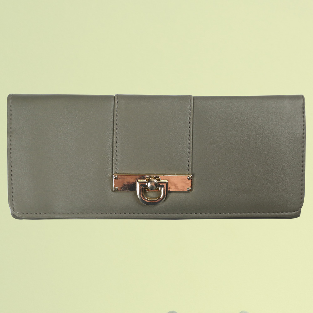 Women's Bexley Two-Fold Leather Hand Wallet-Charcoal Grey