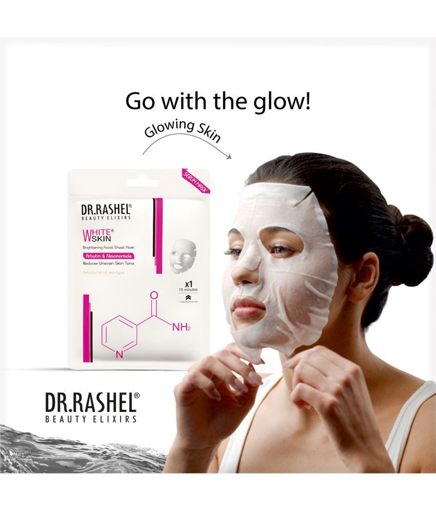 Dr.Rashel White Skin Brightening Face Sheet Mask With Serum (Pack of 6)