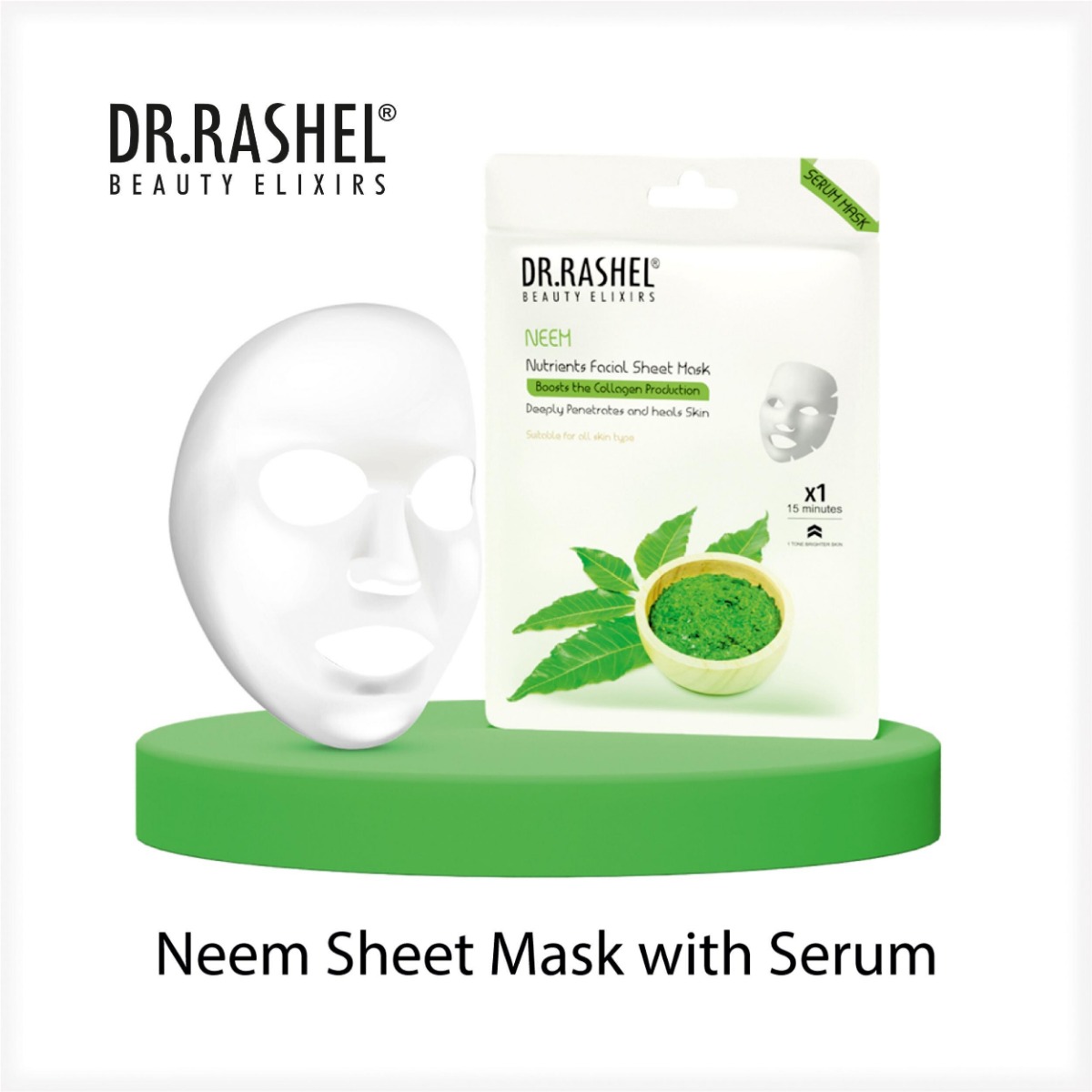 Dr.Rashel Neem Nutrients Face Sheet Mask With Serum (Pack of 6)