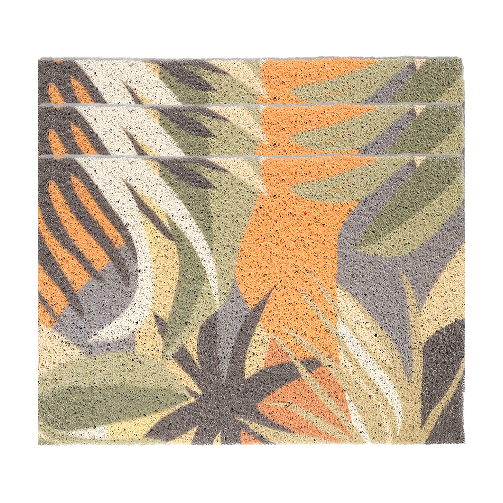 Spiti Multicolor PVC Printed Doormat (40cmx60cm) (Pack of 3)