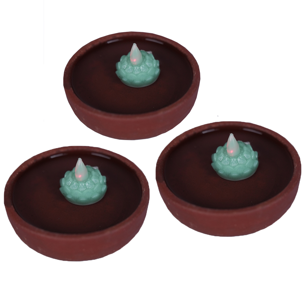 Flameless Waterproof Candle Lamp Float on Water (Pack of 3)
