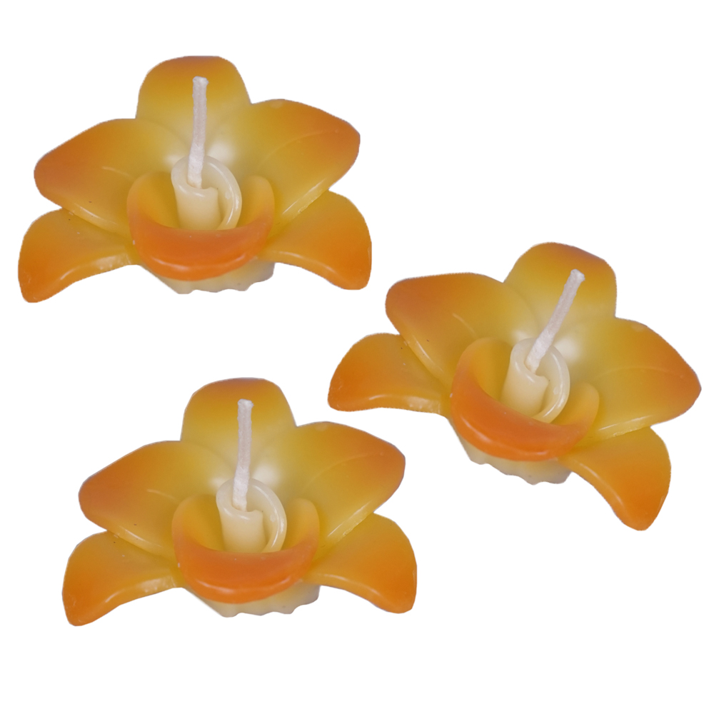 Floating Artificial Flower Candle (Assorted Color & Design) Pack of 3