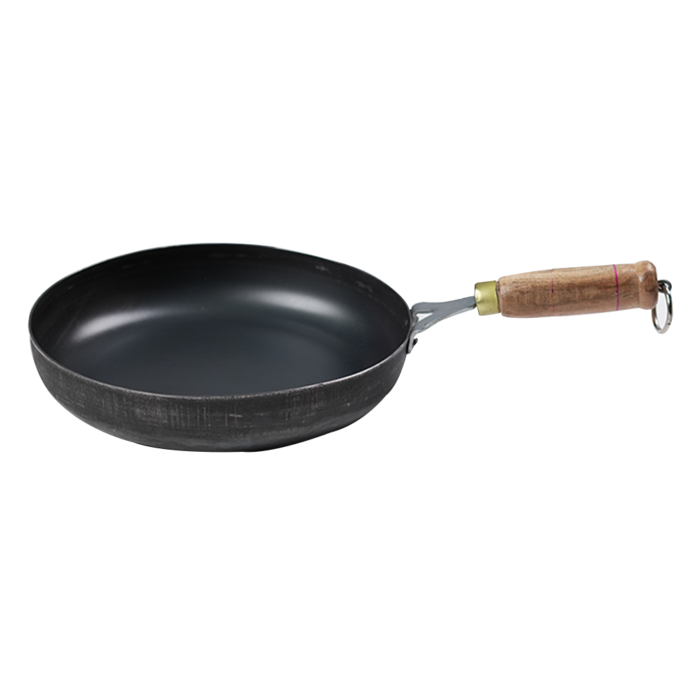 Iron Fry Pan with Wooden Handle 10 Inch