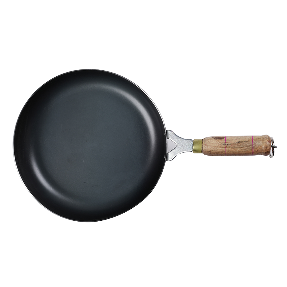 Iron Fry Pan with Wooden Handle 10 Inch