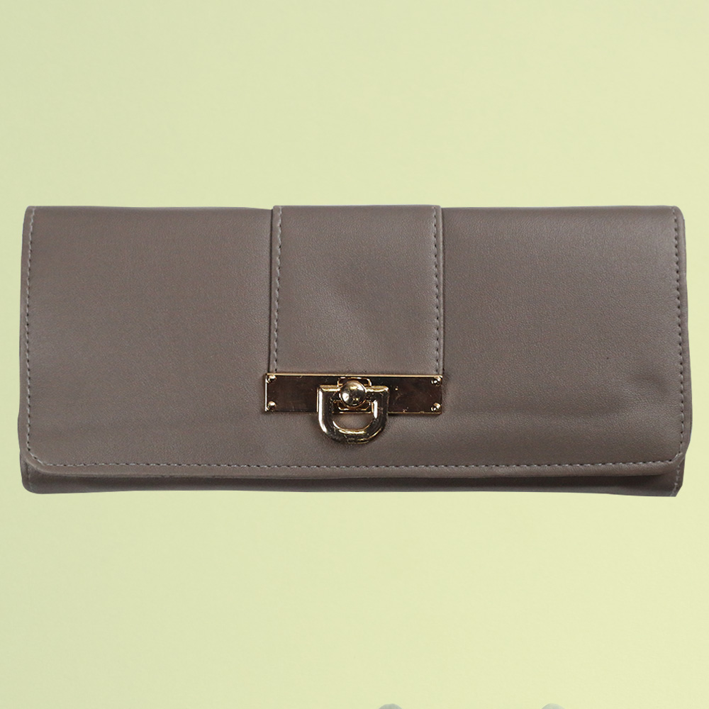 Women's Bexley Two-Fold Leather Hand Wallet-Grey