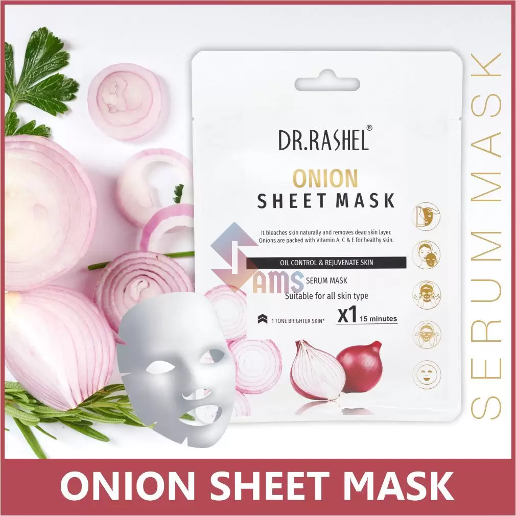 Dr.Rashel Onion Face Sheet Mask With Serum For Women and Men (Pack of 6)