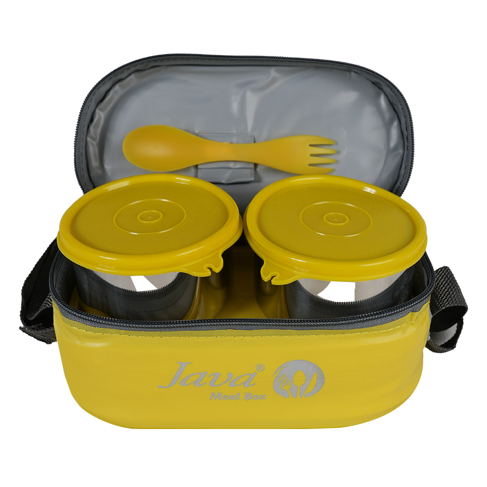 Java Meal Thermoware Lunch Box Set of 2 (280 ml Each) with Waterproof Cover
