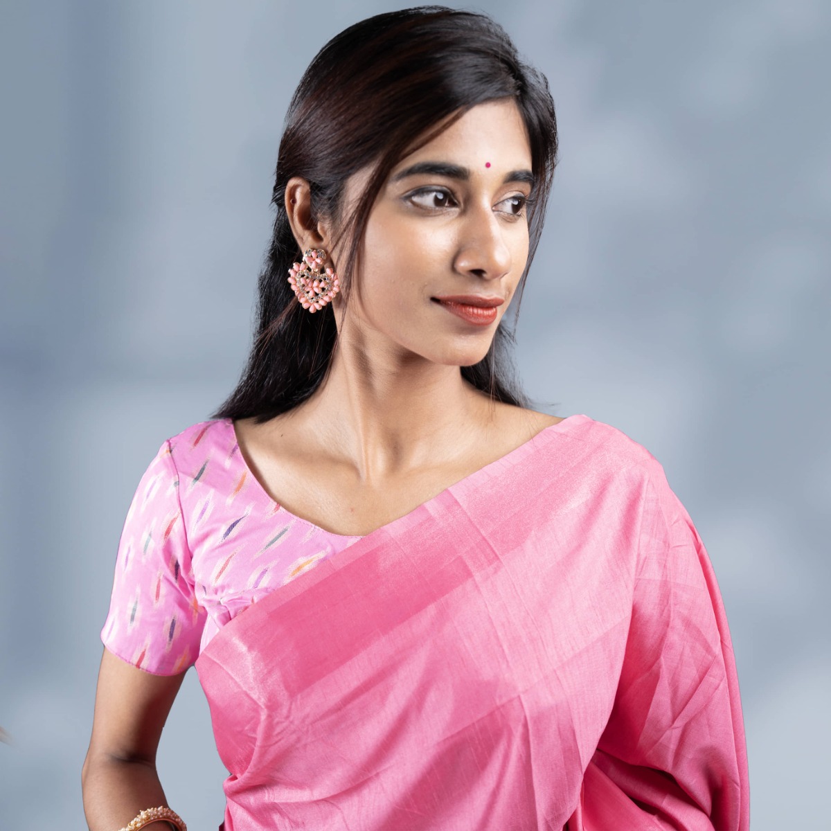 Latest Collection Plain Vichitra Silk Saree