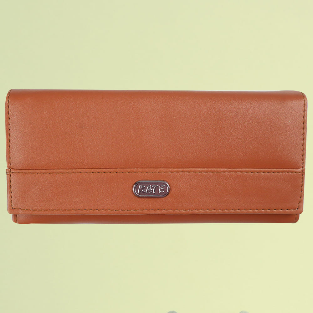 Womens Trendy Leather Wallet-Light Brown