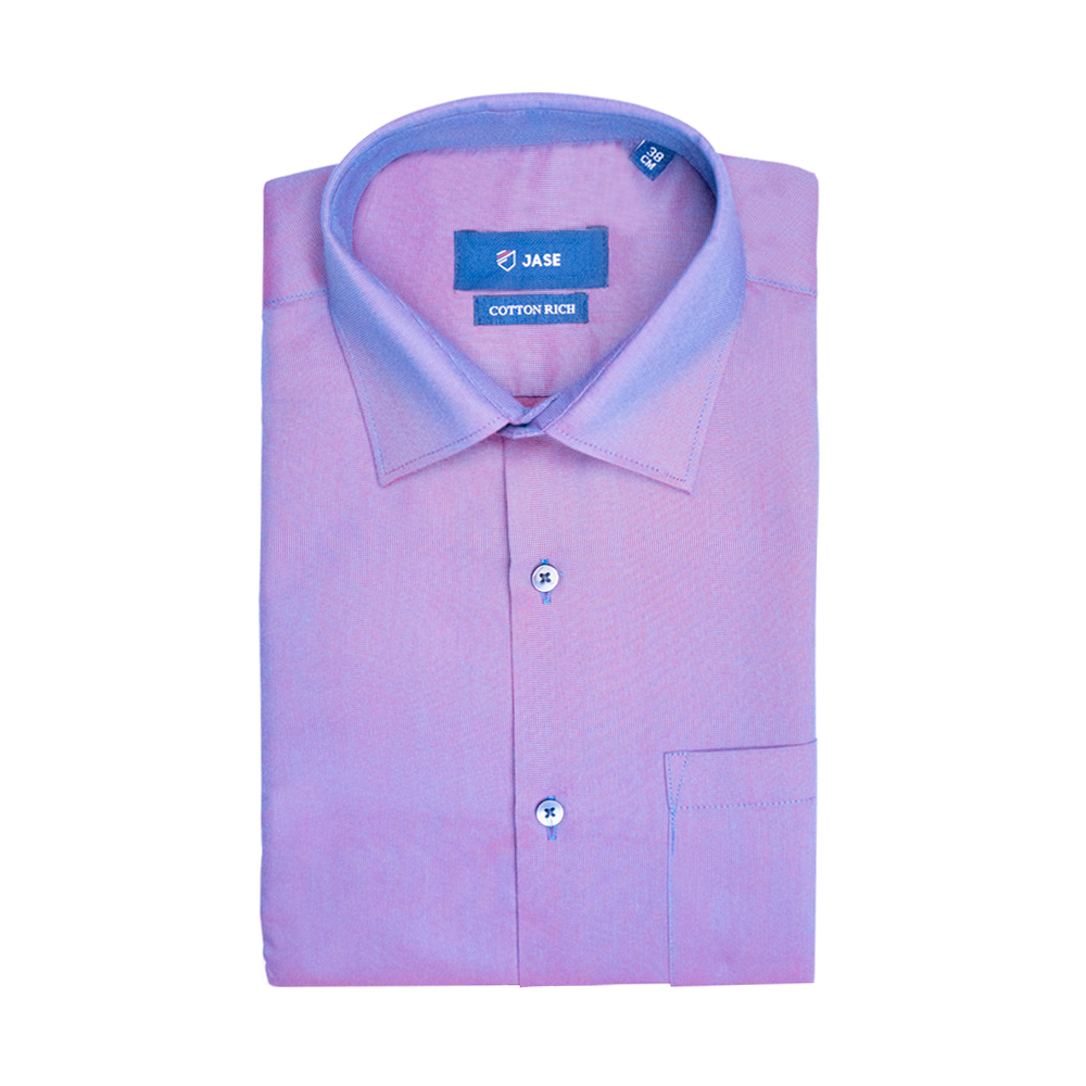 Jase Men's Lavender Full Sleeve Spread Collar with Patch Pocket Cotton Formal Shirt