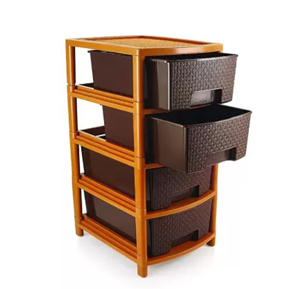 Modular 4 Layer Brown Color Drawer Storage Organizer for Home/Bedroom/Beauty Parlour and Kitchen